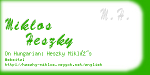 miklos heszky business card